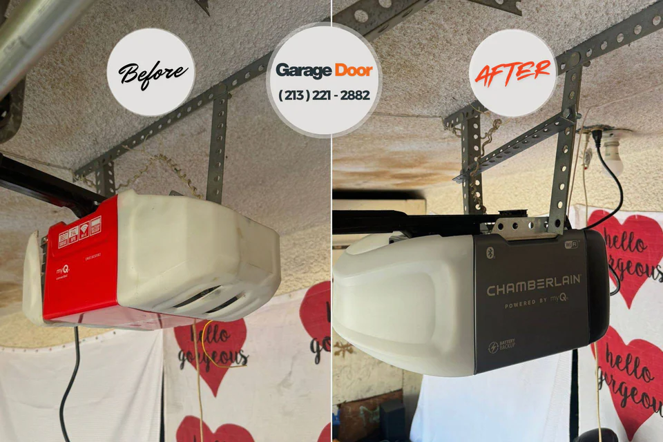 Before and after: garage door repair Turner, OR